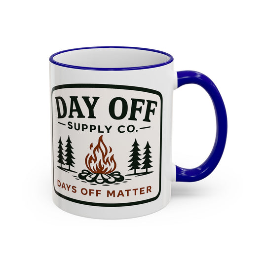Day Off Supply Co. Accent Coffee Mug | Logo Campfire Mug (11oz & 15oz)