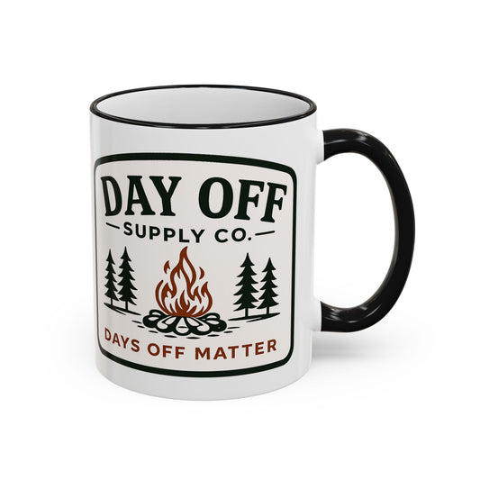 Day Off Supply Co. Accent Coffee Mug | Logo Campfire Mug (11oz & 15oz)