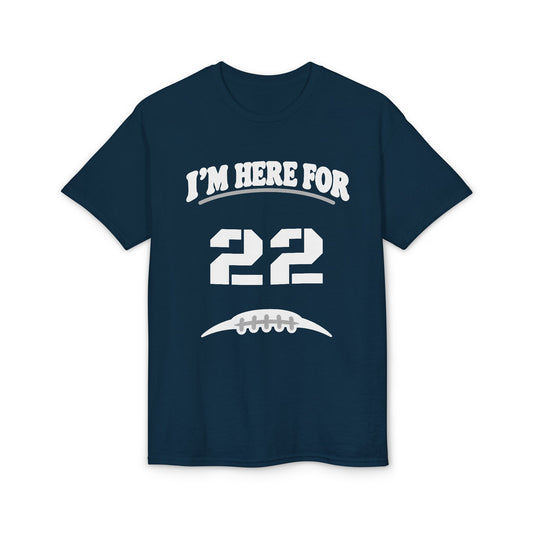 I’m Here For 22 personalized football parent T-shirt in Sport Dark Navy