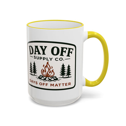 Day Off Supply Co. Accent Coffee Mug | Logo Campfire Mug (11oz & 15oz)