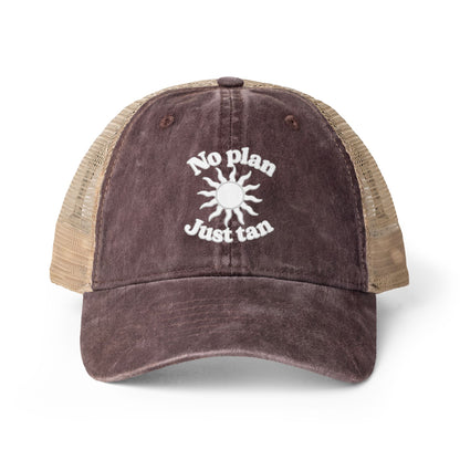 No Plan. Just Tan. | Women's Mesh Back Ponytail Hat