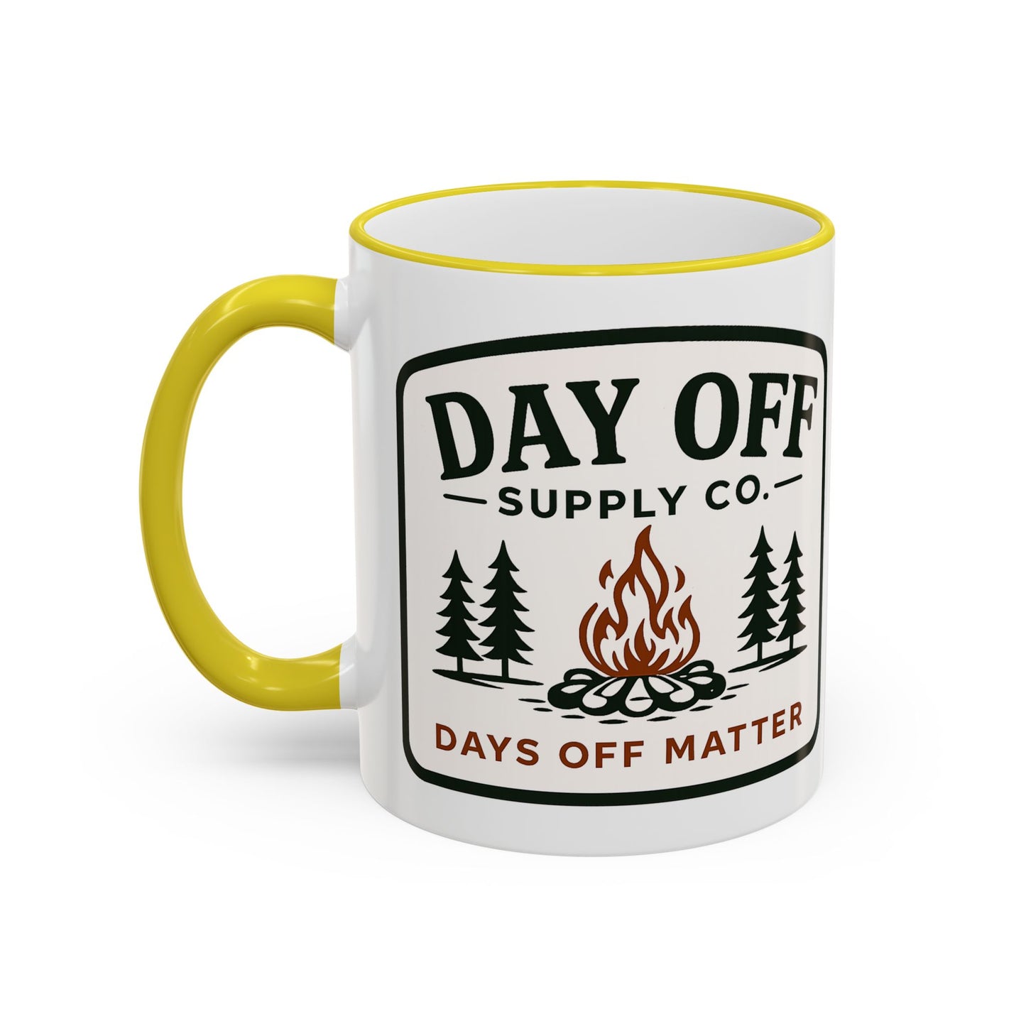 Day Off Supply Co. Accent Coffee Mug | Logo Campfire Mug (11oz & 15oz)