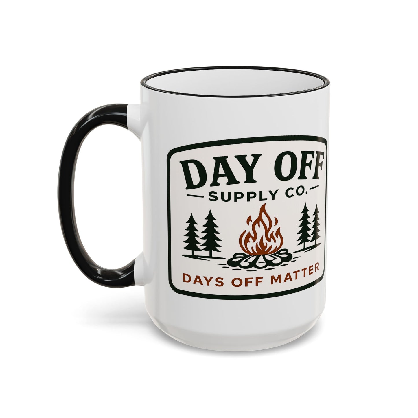Day Off Supply Co. Accent Coffee Mug | Logo Campfire Mug (11oz & 15oz)