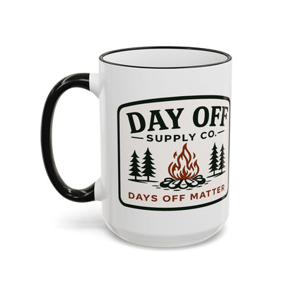 Day Off Supply Co. Accent Coffee Mug | Logo Campfire Mug (11oz & 15oz)