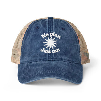 No Plan. Just Tan. | Women's Mesh Back Ponytail Hat