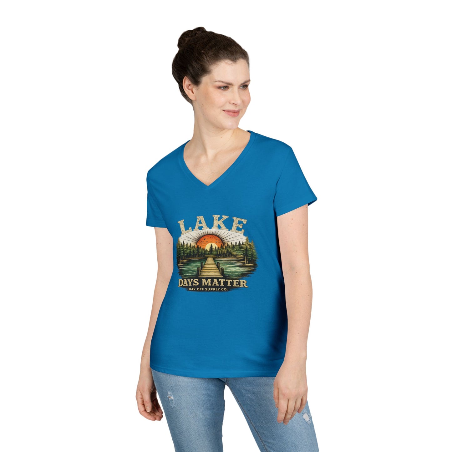 Lake Days Matter Women's V-Neck T-Shirt | Lake Life Graphic Tee