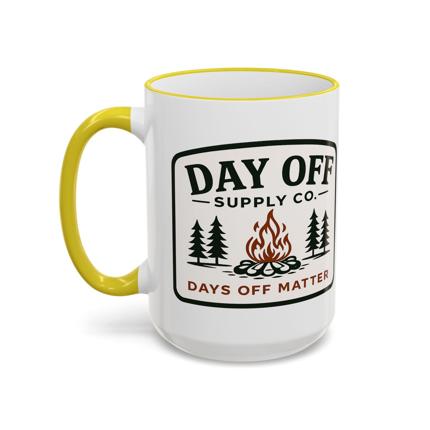 Day Off Supply Co. Accent Coffee Mug | Logo Campfire Mug (11oz & 15oz)