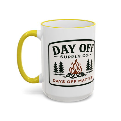 Day Off Supply Co. Accent Coffee Mug | Logo Campfire Mug (11oz & 15oz)