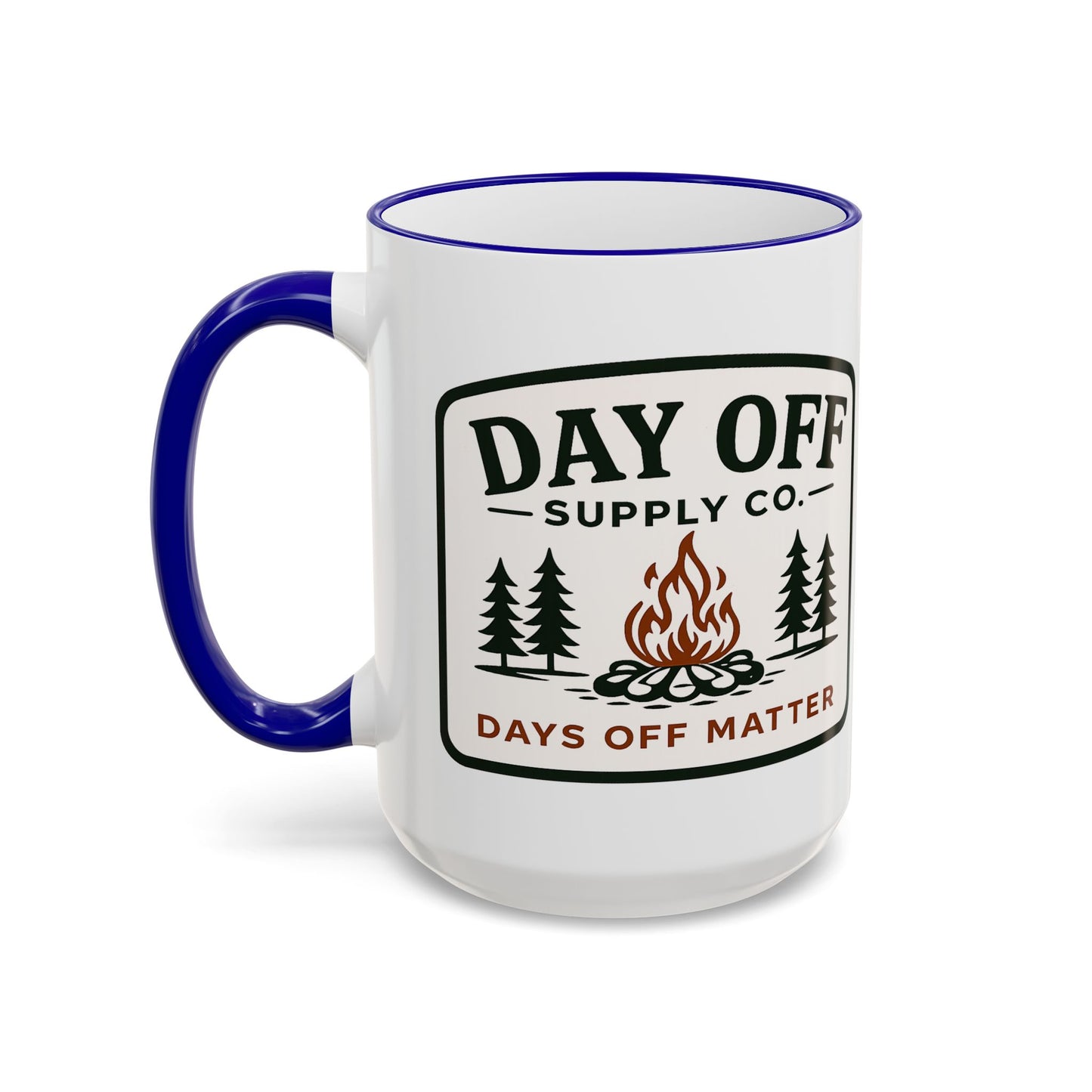 Day Off Supply Co. Accent Coffee Mug | Logo Campfire Mug (11oz & 15oz)
