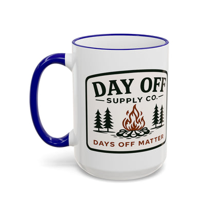 Day Off Supply Co. Accent Coffee Mug | Logo Campfire Mug (11oz & 15oz)