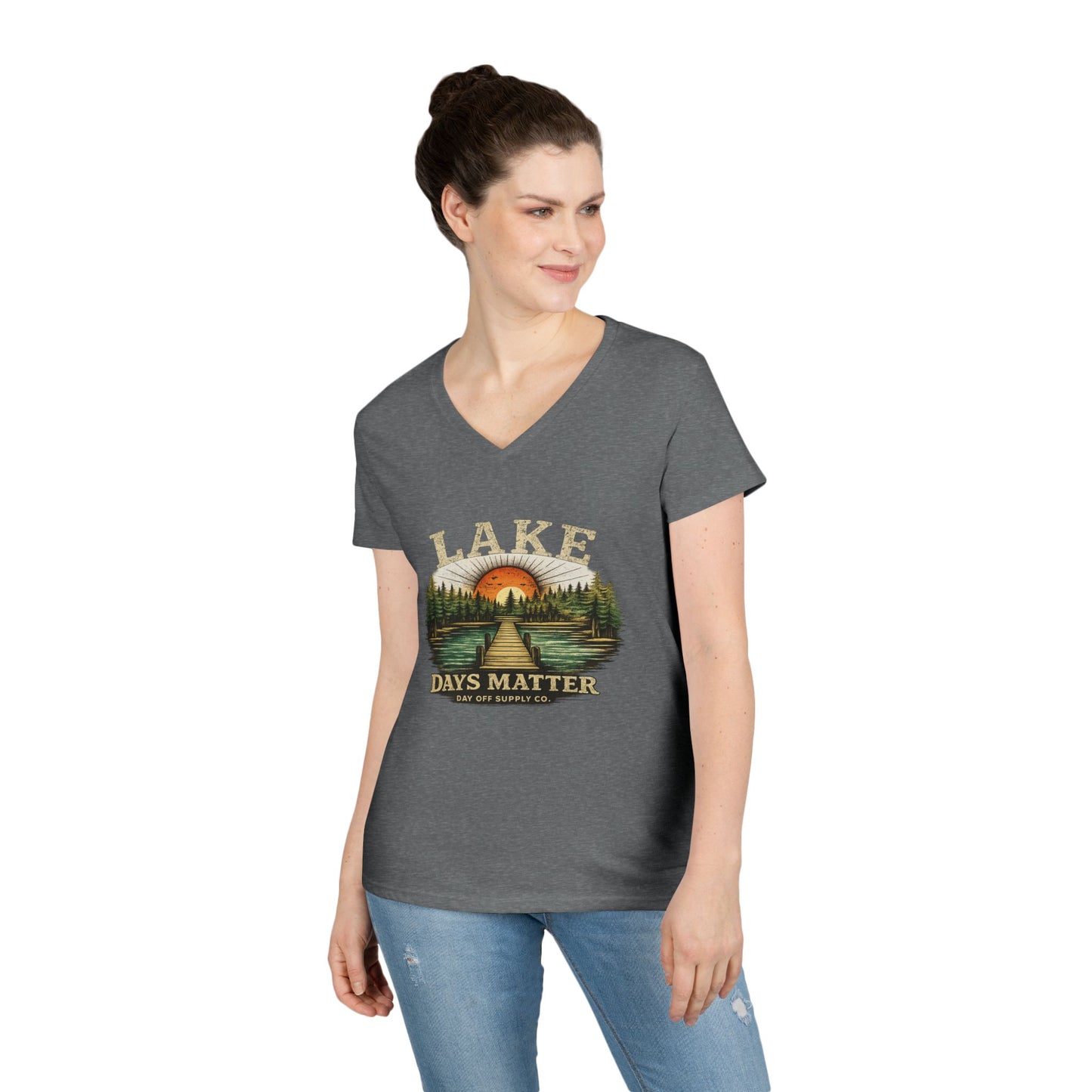 Lake Days Matter Women's V-Neck T-Shirt | Lake Life Graphic Tee