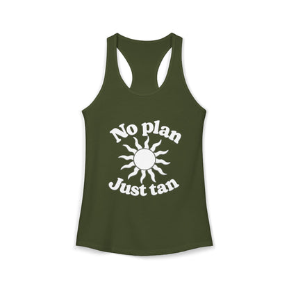 No Plans Just Tan Women's Racerback Tank | Beach Tank Top