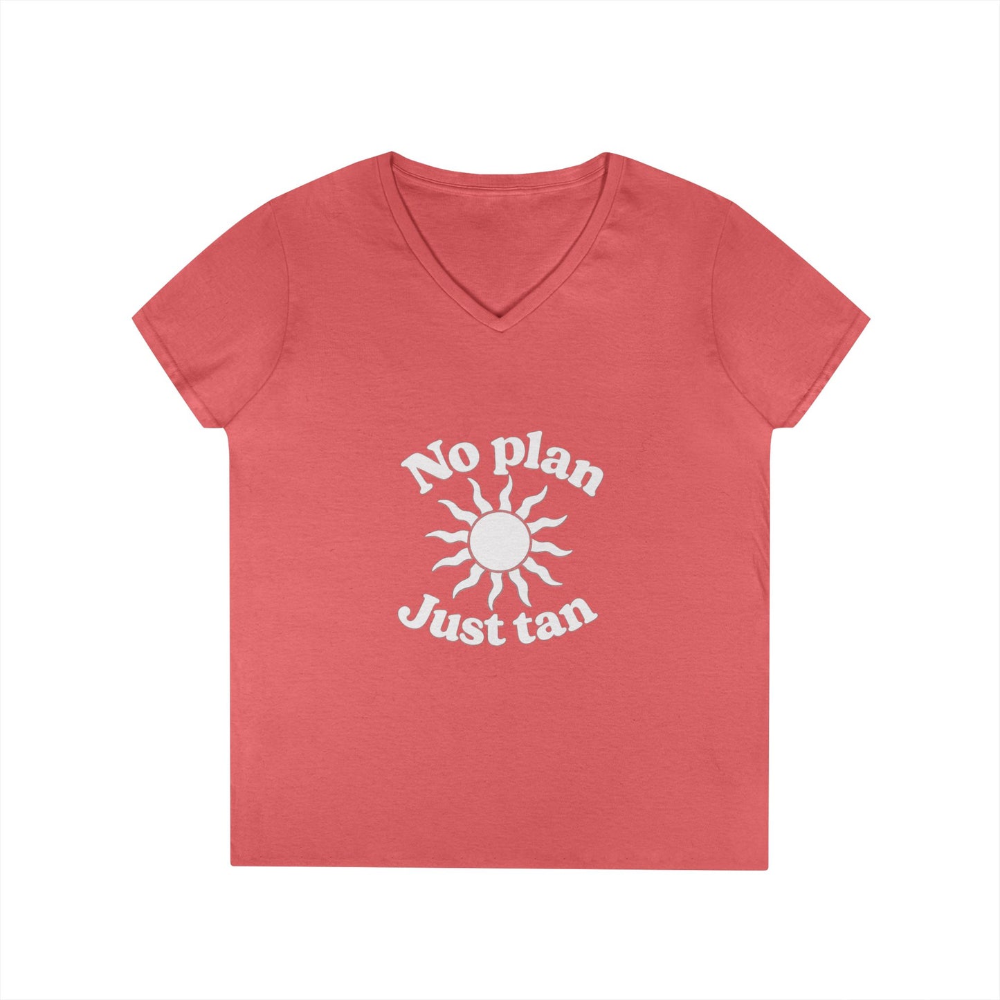 No Plan. Just Tan. | Women's Beach & Lake Life V-Neck T-Shirt