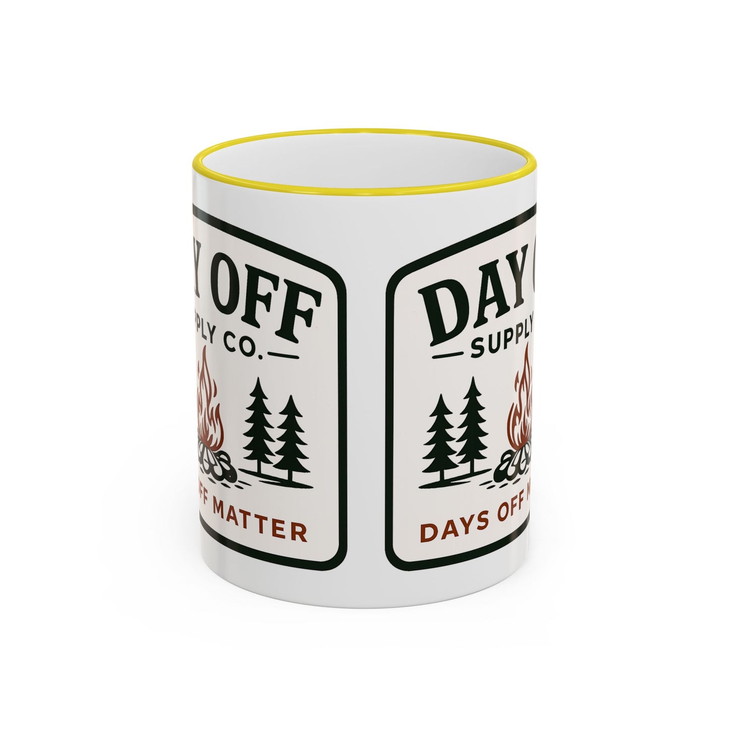 Day Off Supply Co. Accent Coffee Mug | Logo Campfire Mug (11oz & 15oz)