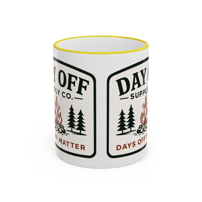 Day Off Supply Co. Accent Coffee Mug | Logo Campfire Mug (11oz & 15oz)