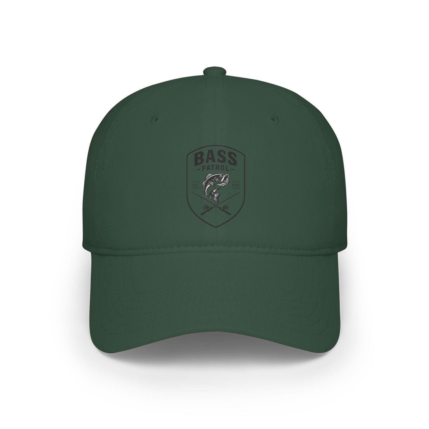 Bass Patrol Low Profile Baseball Cap - Fishing Logo Hat