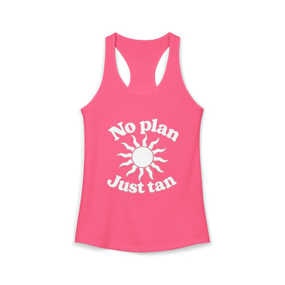 No Plans Just Tan Women's Racerback Tank | Beach Tank Top