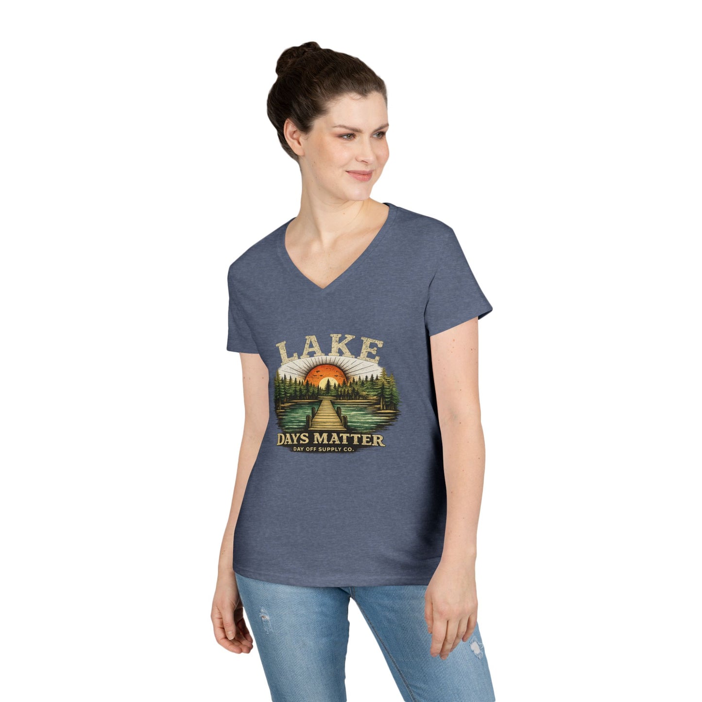 Lake Days Matter Women's V-Neck T-Shirt | Lake Life Graphic Tee