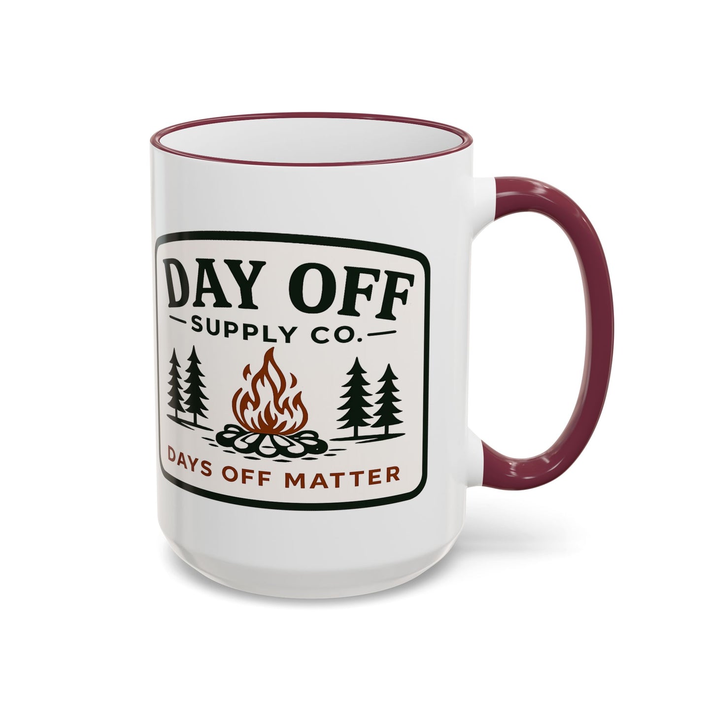 Day Off Supply Co. Accent Coffee Mug | Logo Campfire Mug (11oz & 15oz)