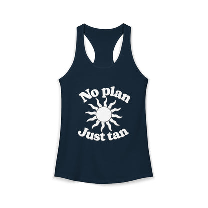 No Plans Just Tan Women's Racerback Tank | Beach Tank Top