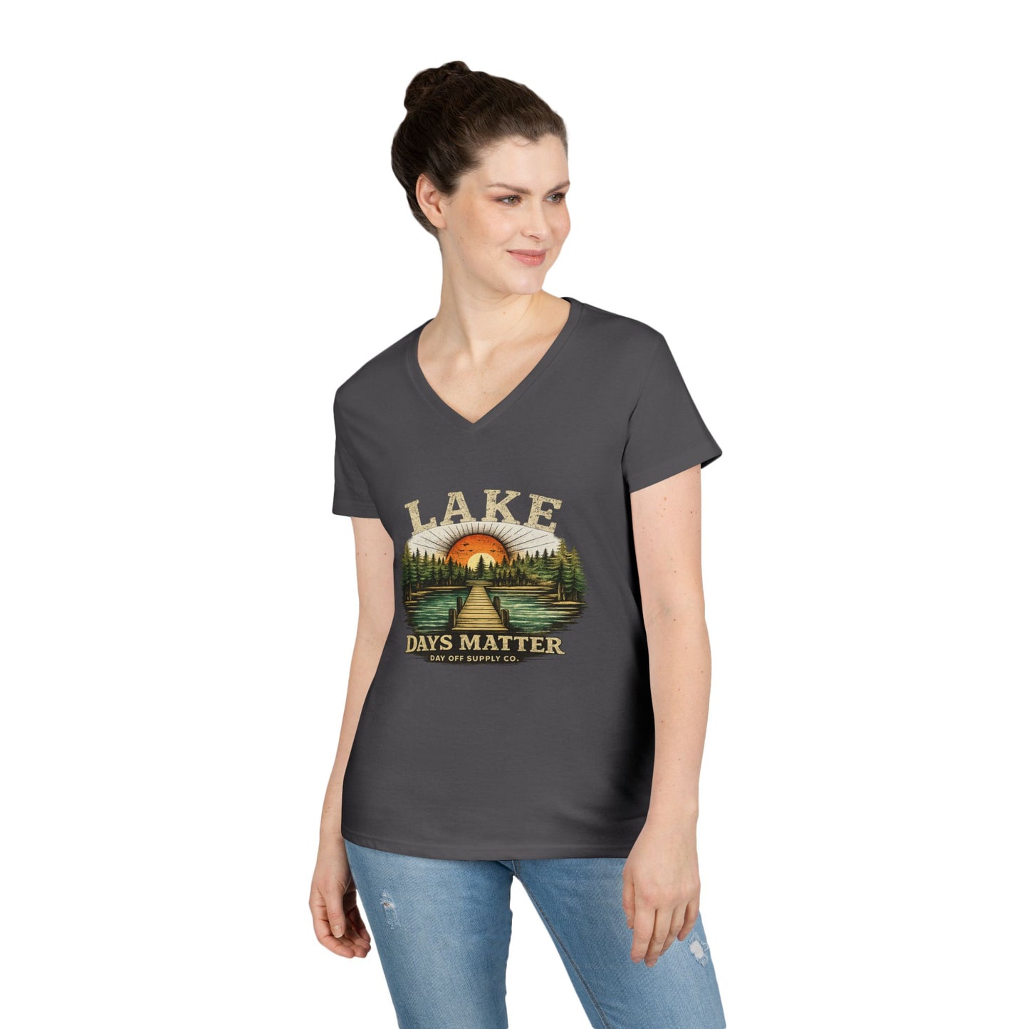 Lake Days Matter Women's V-Neck T-Shirt | Lake Life Graphic Tee