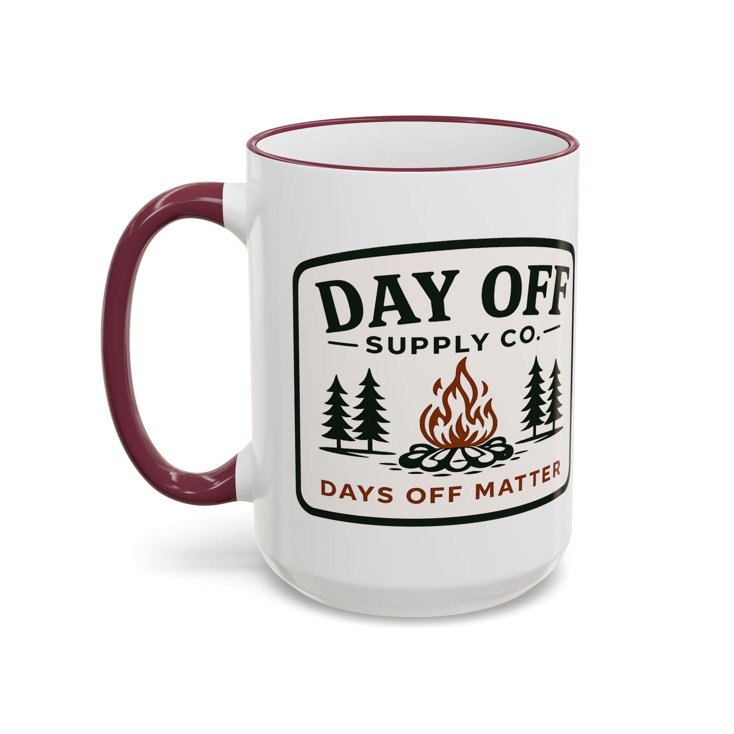 Day Off Supply Co. Accent Coffee Mug | Logo Campfire Mug (11oz & 15oz)
