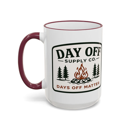 Day Off Supply Co. Accent Coffee Mug | Logo Campfire Mug (11oz & 15oz)