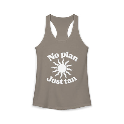 No Plans Just Tan Women's Racerback Tank | Beach Tank Top