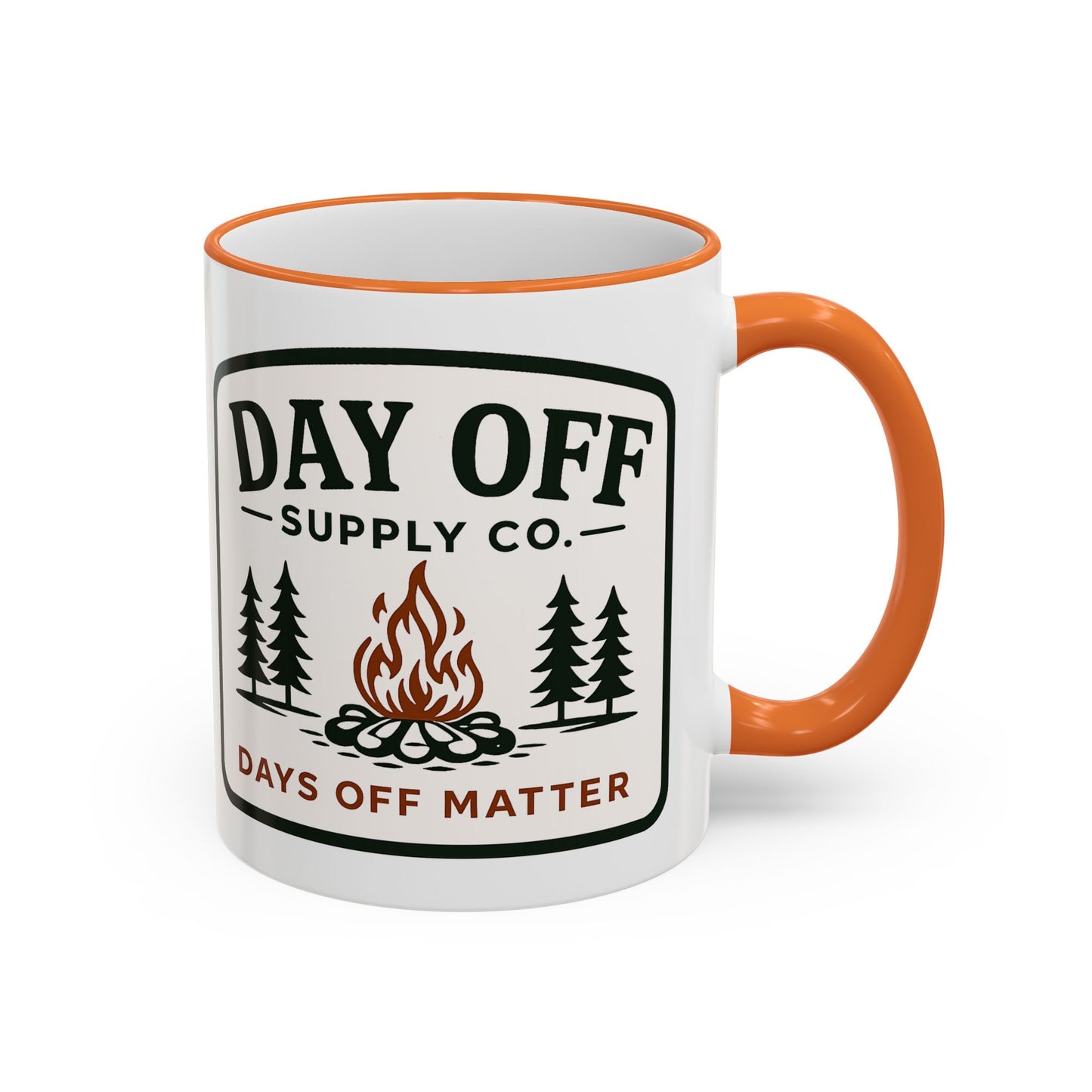 Day Off Supply Co. Accent Coffee Mug | Logo Campfire Mug (11oz & 15oz)