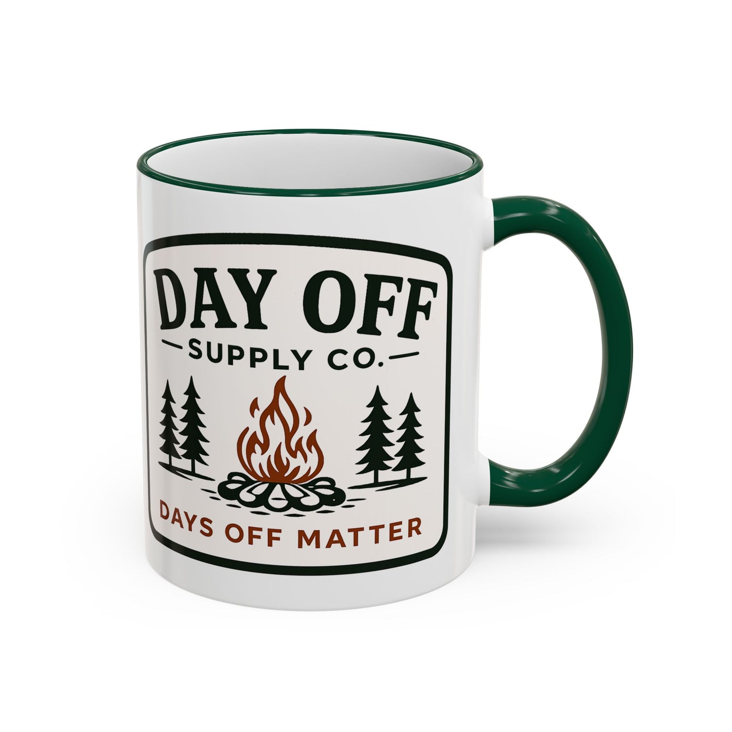 Day Off Supply Co. Accent Coffee Mug | Logo Campfire Mug (11oz & 15oz)
