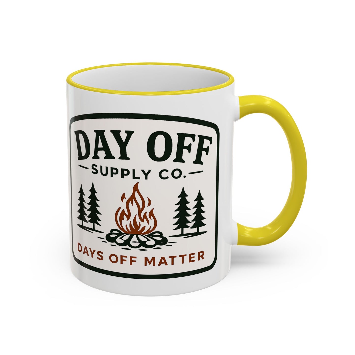 Day Off Supply Co. Accent Coffee Mug | Logo Campfire Mug (11oz & 15oz)