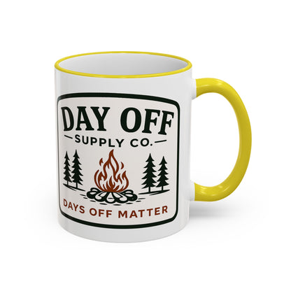 Day Off Supply Co. Accent Coffee Mug | Logo Campfire Mug (11oz & 15oz)
