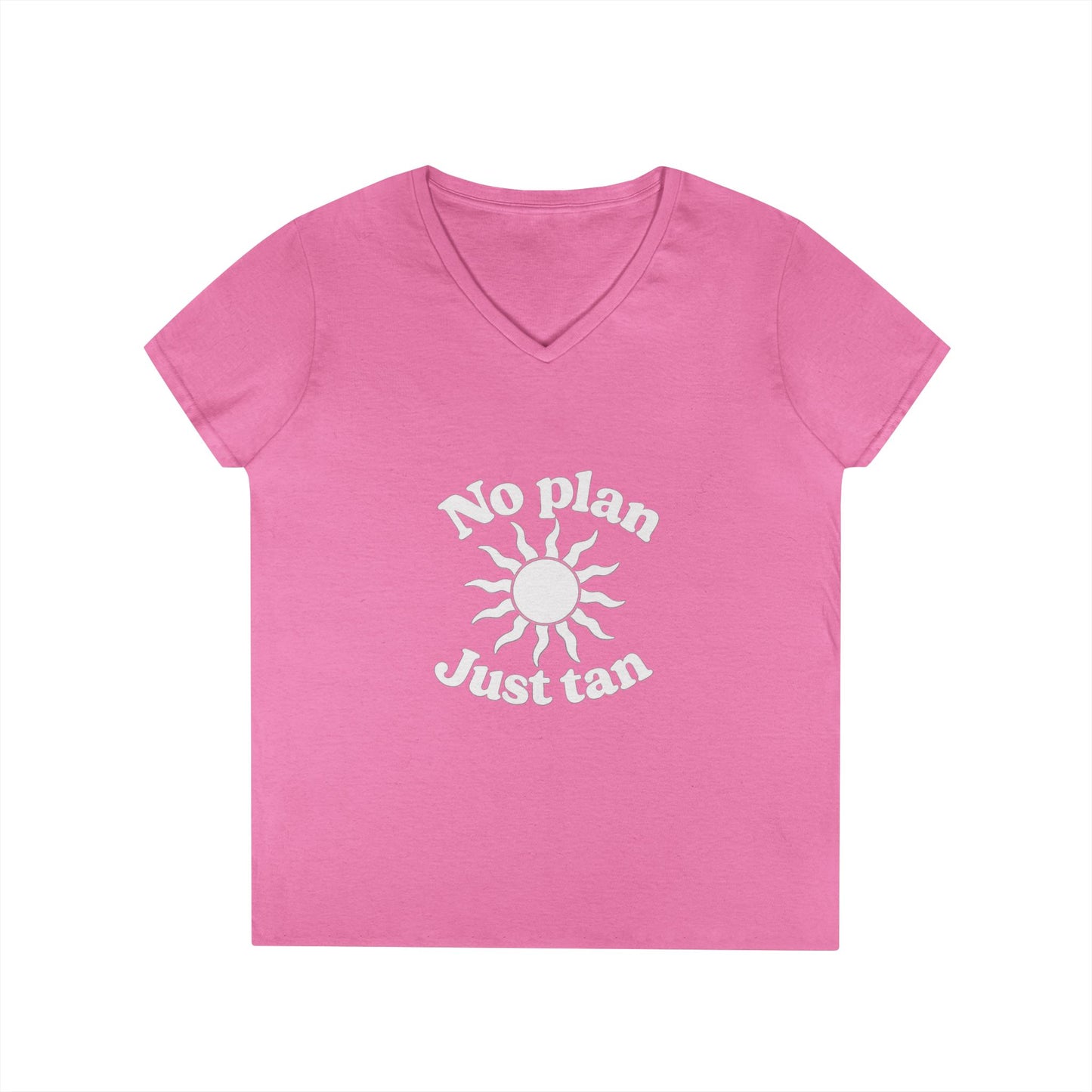 No Plan. Just Tan. | Women's Beach & Lake Life V-Neck T-Shirt