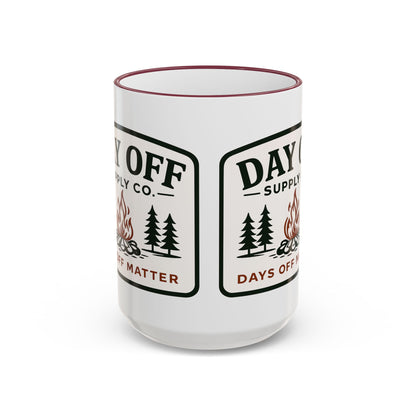 Day Off Supply Co. Accent Coffee Mug | Logo Campfire Mug (11oz & 15oz)