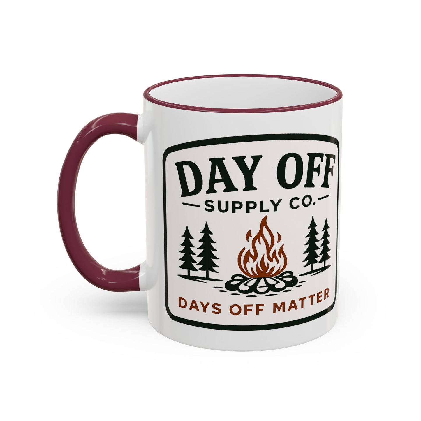 Day Off Supply Co. Accent Coffee Mug | Logo Campfire Mug (11oz & 15oz)