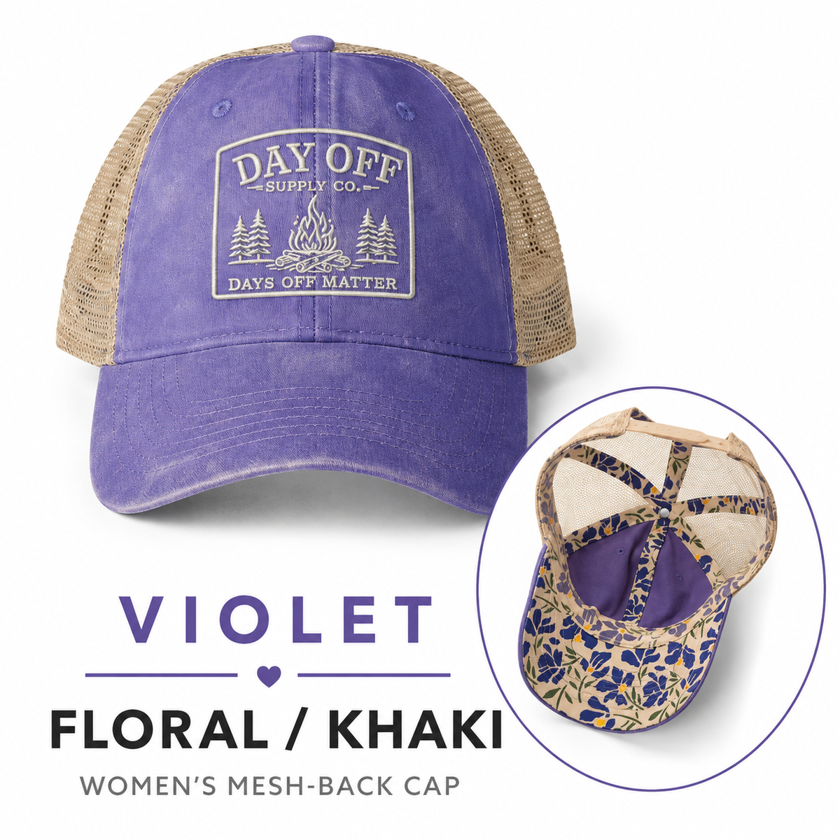 Day Off Supply Co. Women's Mesh Back Hat | Ponytail Outdoor Cap