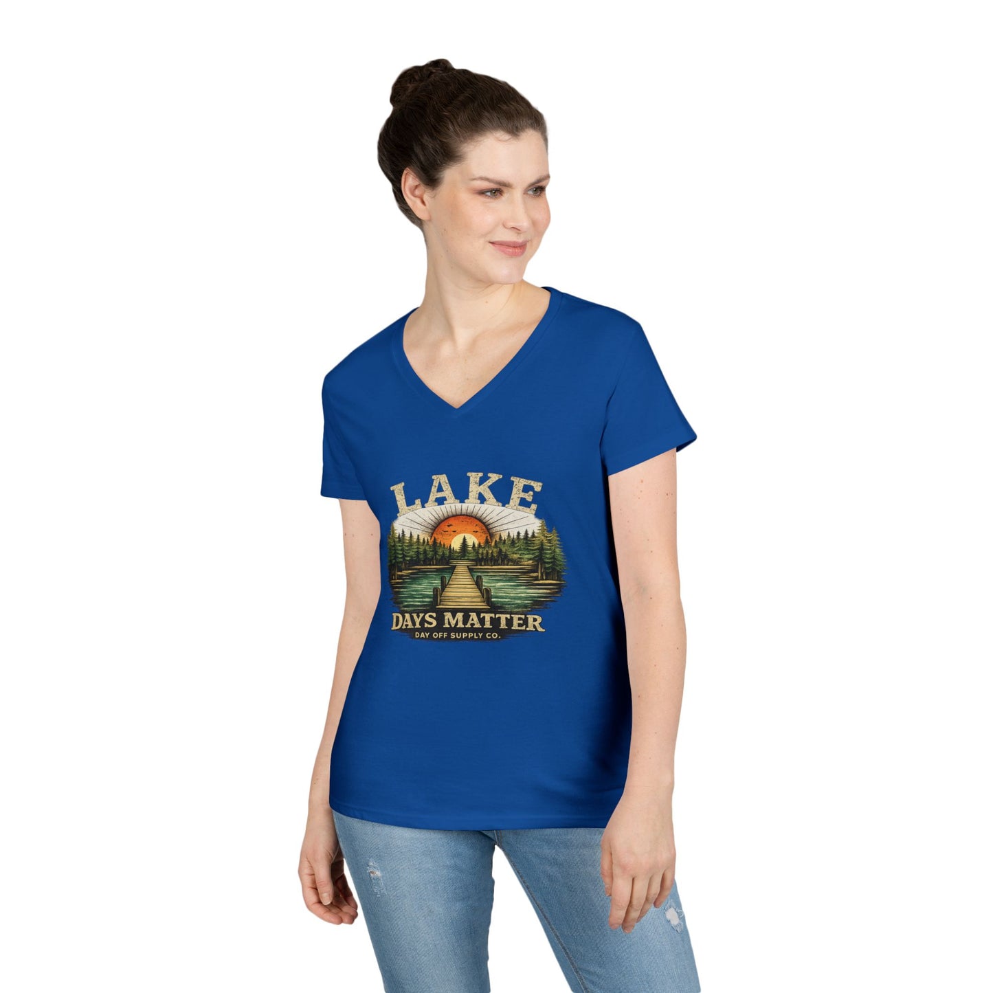 Lake Days Matter Women's V-Neck T-Shirt | Lake Life Graphic Tee