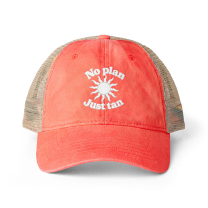 No Plan. Just Tan. | Women's Mesh Back Ponytail Hat