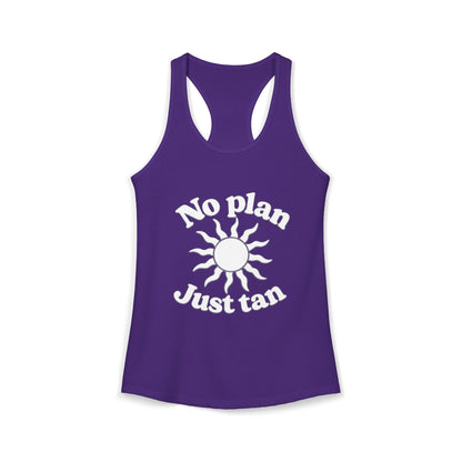 No Plans Just Tan Women's Racerback Tank | Beach Tank Top