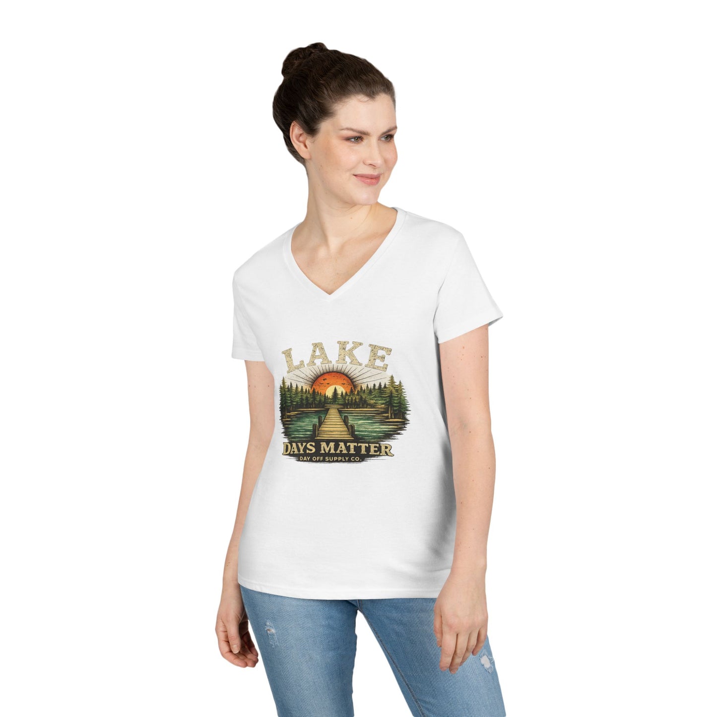 Lake Days Matter Women's V-Neck T-Shirt | Lake Life Graphic Tee