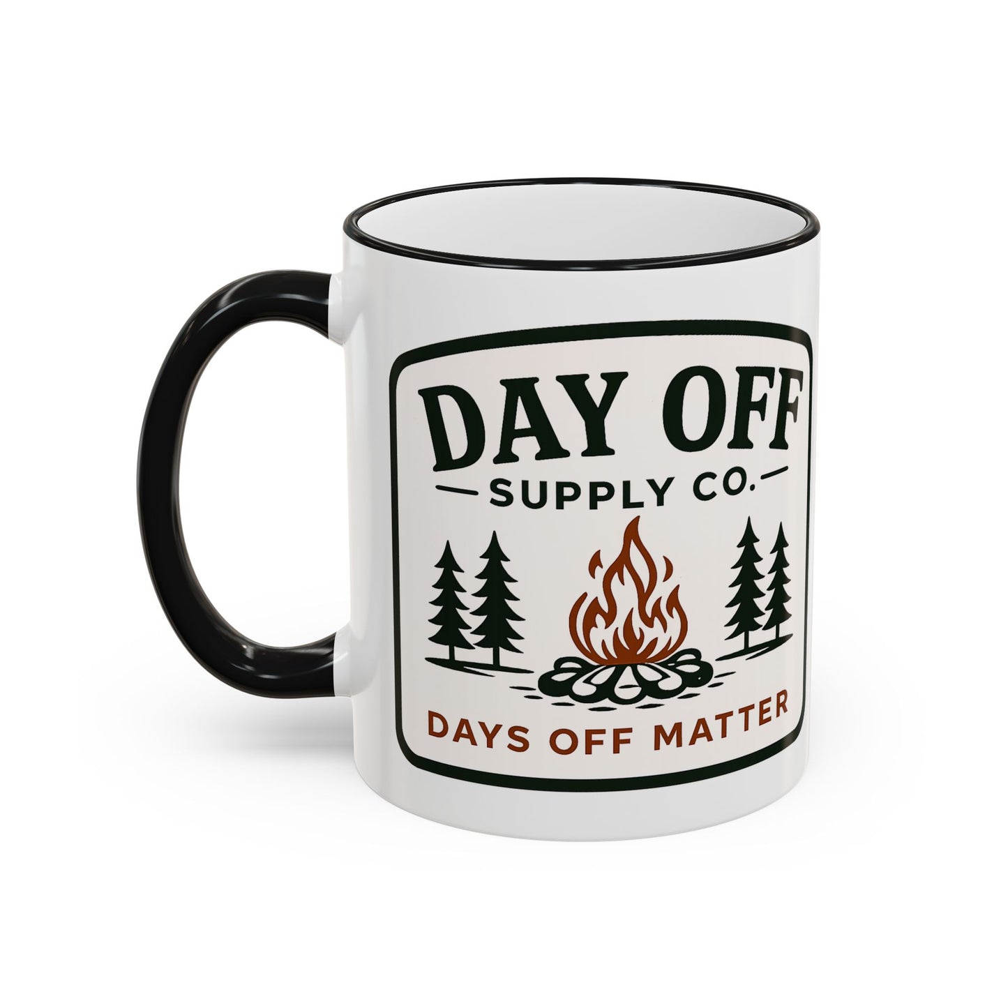 Day Off Supply Co. Accent Coffee Mug | Logo Campfire Mug (11oz & 15oz)