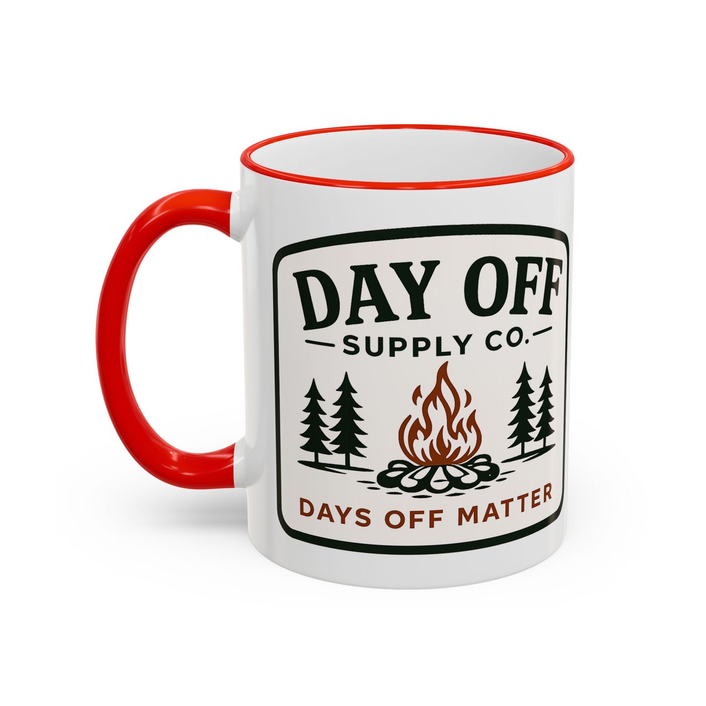 Day Off Supply Co. Accent Coffee Mug | Logo Campfire Mug (11oz & 15oz)