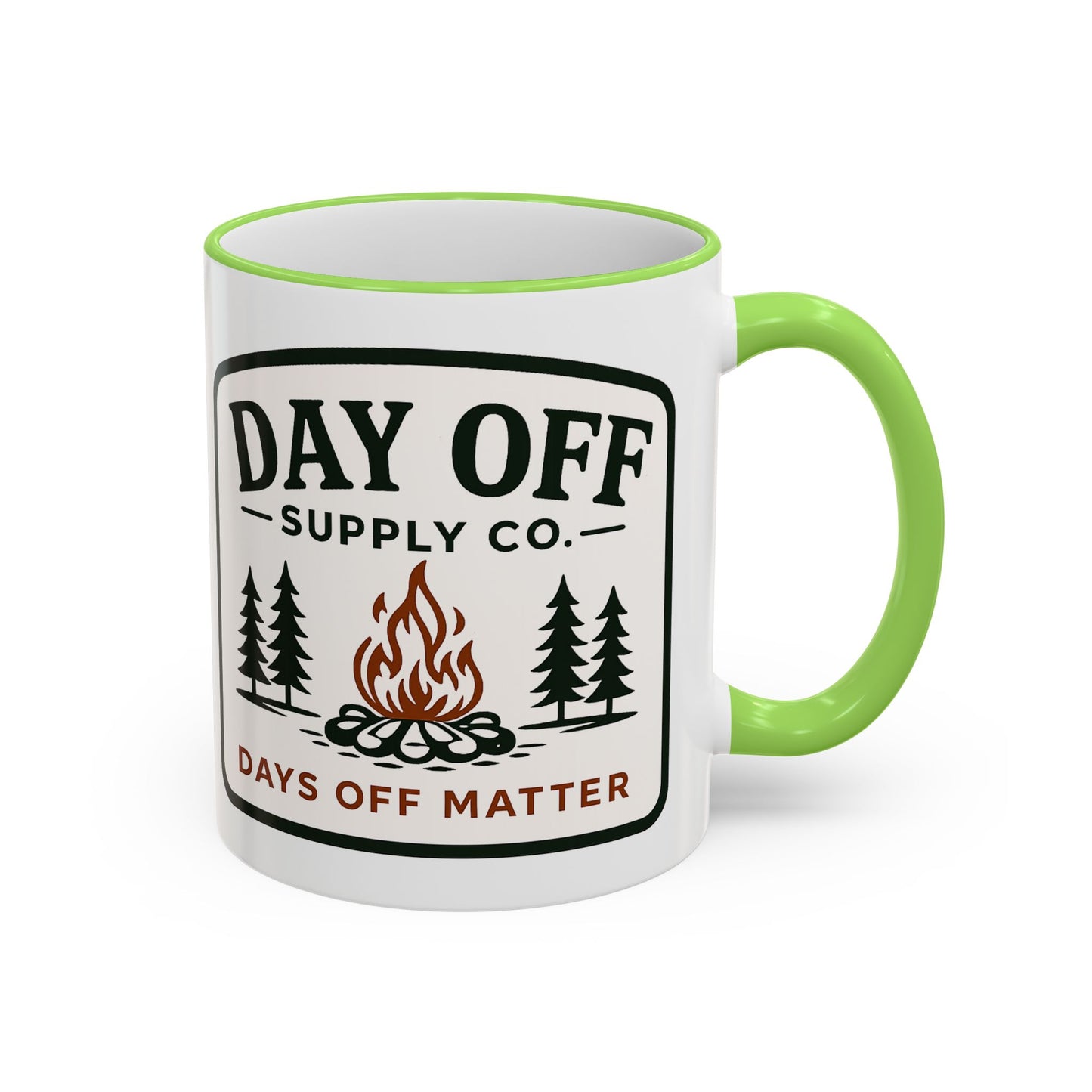Day Off Supply Co. Accent Coffee Mug | Logo Campfire Mug (11oz & 15oz)
