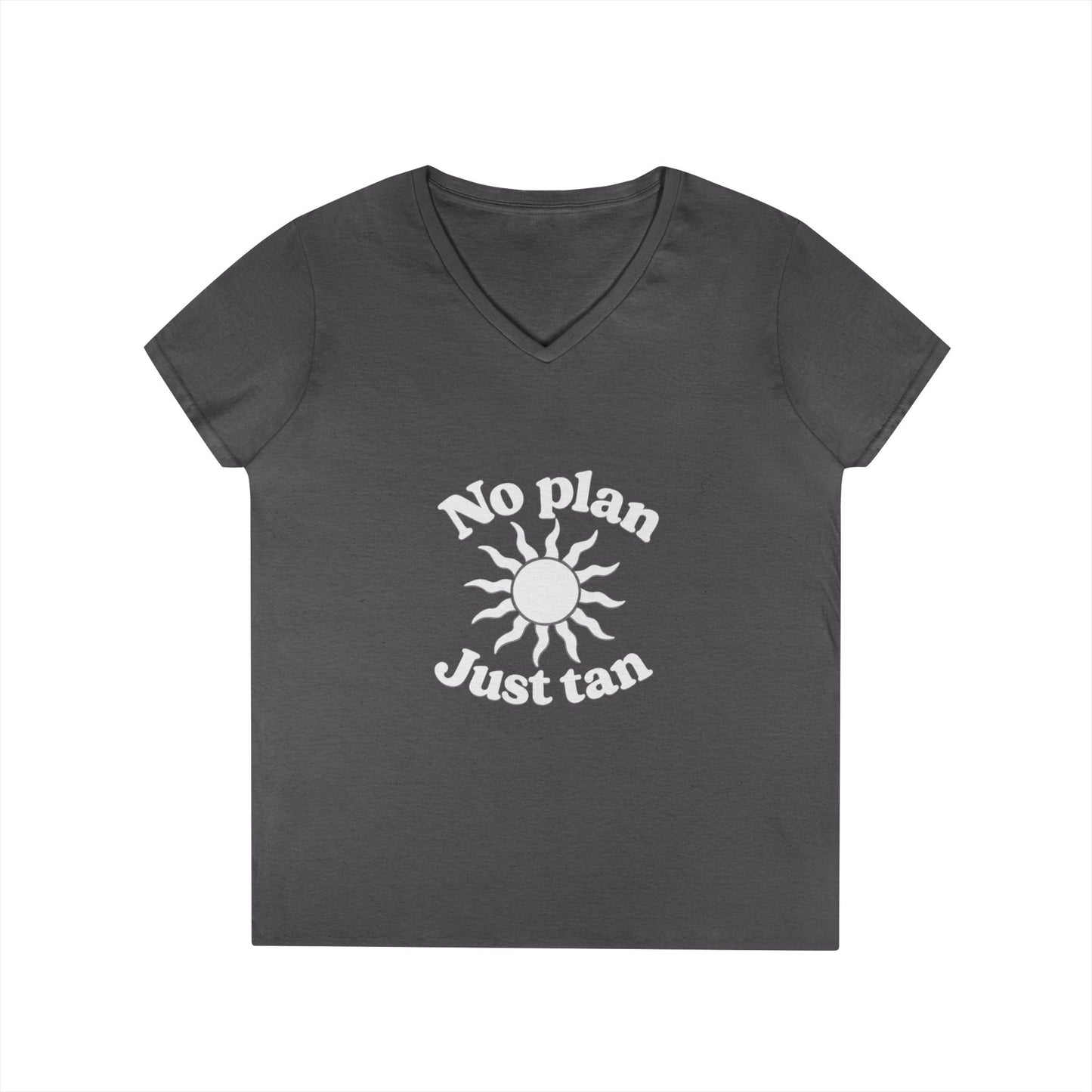 No Plan. Just Tan. | Women's Beach & Lake Life V-Neck T-Shirt