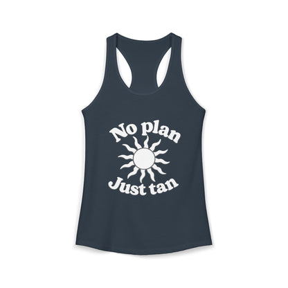 No Plans Just Tan Women's Racerback Tank | Beach Tank Top
