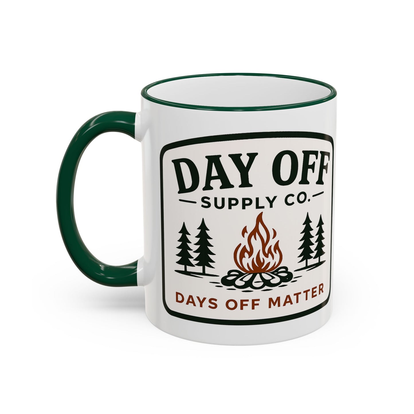 Day Off Supply Co. Accent Coffee Mug | Logo Campfire Mug (11oz & 15oz)