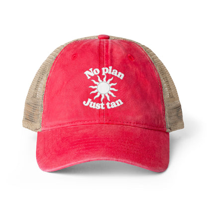 No Plan. Just Tan. | Women's Mesh Back Ponytail Hat