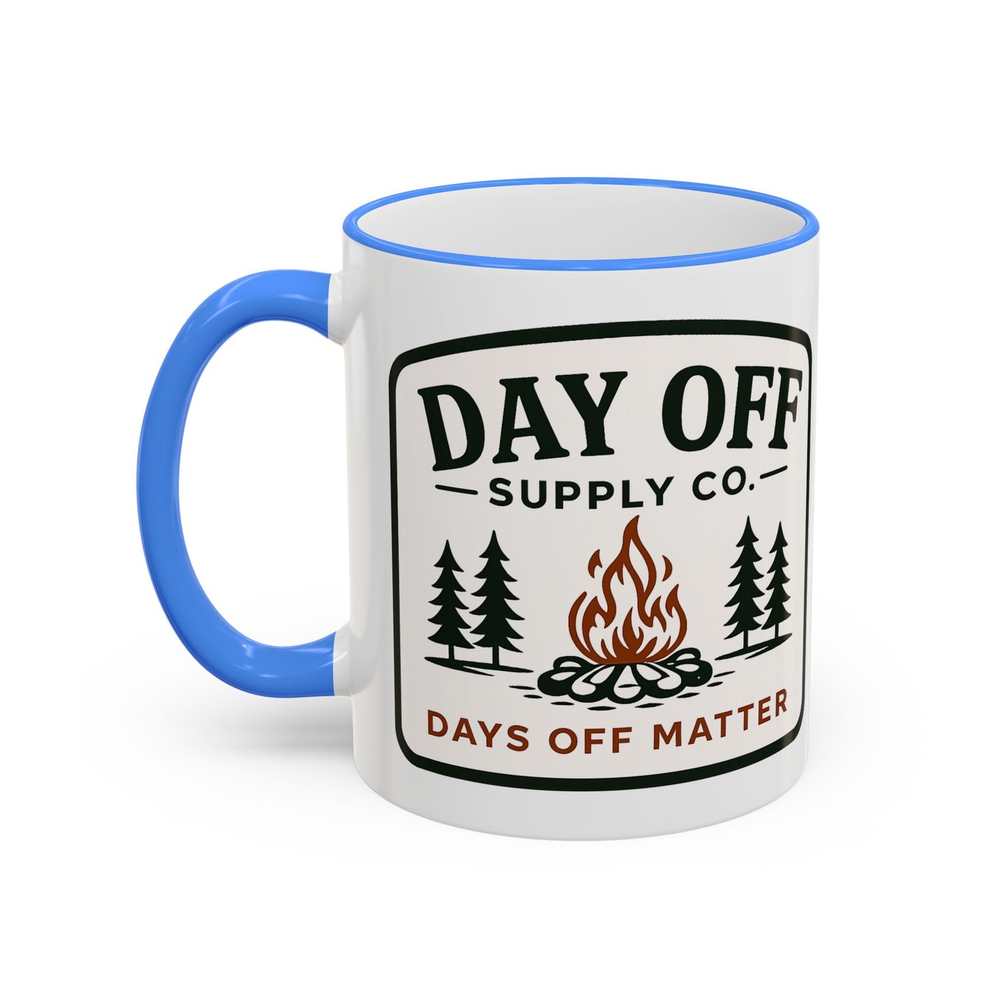 Day Off Supply Co. Accent Coffee Mug | Logo Campfire Mug (11oz & 15oz)