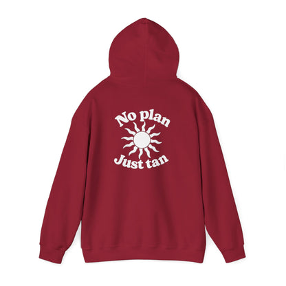 No Plans. Just Tan. Hoodie | Beach Graphic Pullover Hoodie