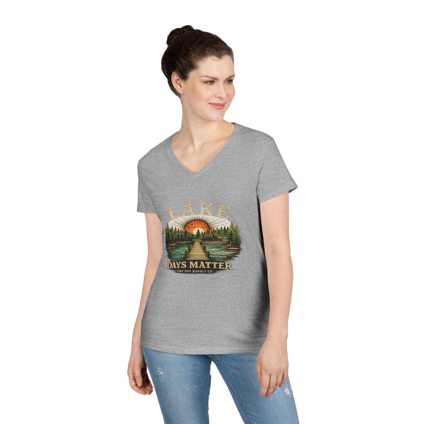 Lake Days Matter Women's V-Neck T-Shirt | Lake Life Graphic Tee